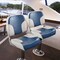 Costway 2-Piece Folding Boat Seat Set with Sponge Padding & Aluminum Hinges Low Back Blue